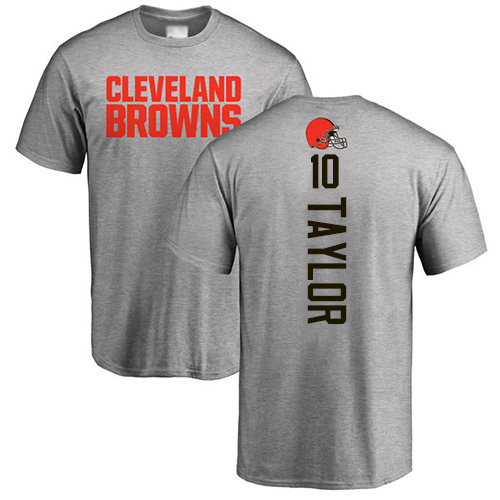 Men Cleveland Browns Taywan Taylor Ash Jersey #10 NFL Football Backer T Shirt